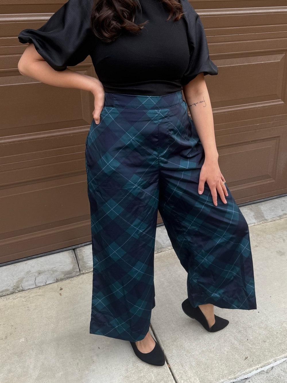 Maeve Taffeta Printed Cropped Wide-Leg Pants - Picture 2 of 3